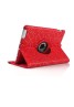 Apple iPad Pro 12.9" 360 Rotating Glitter,Diamond,Sparkling,Bling Pu Leather Case Cover with Adjustable Viewing Stand Free Stylus-Red